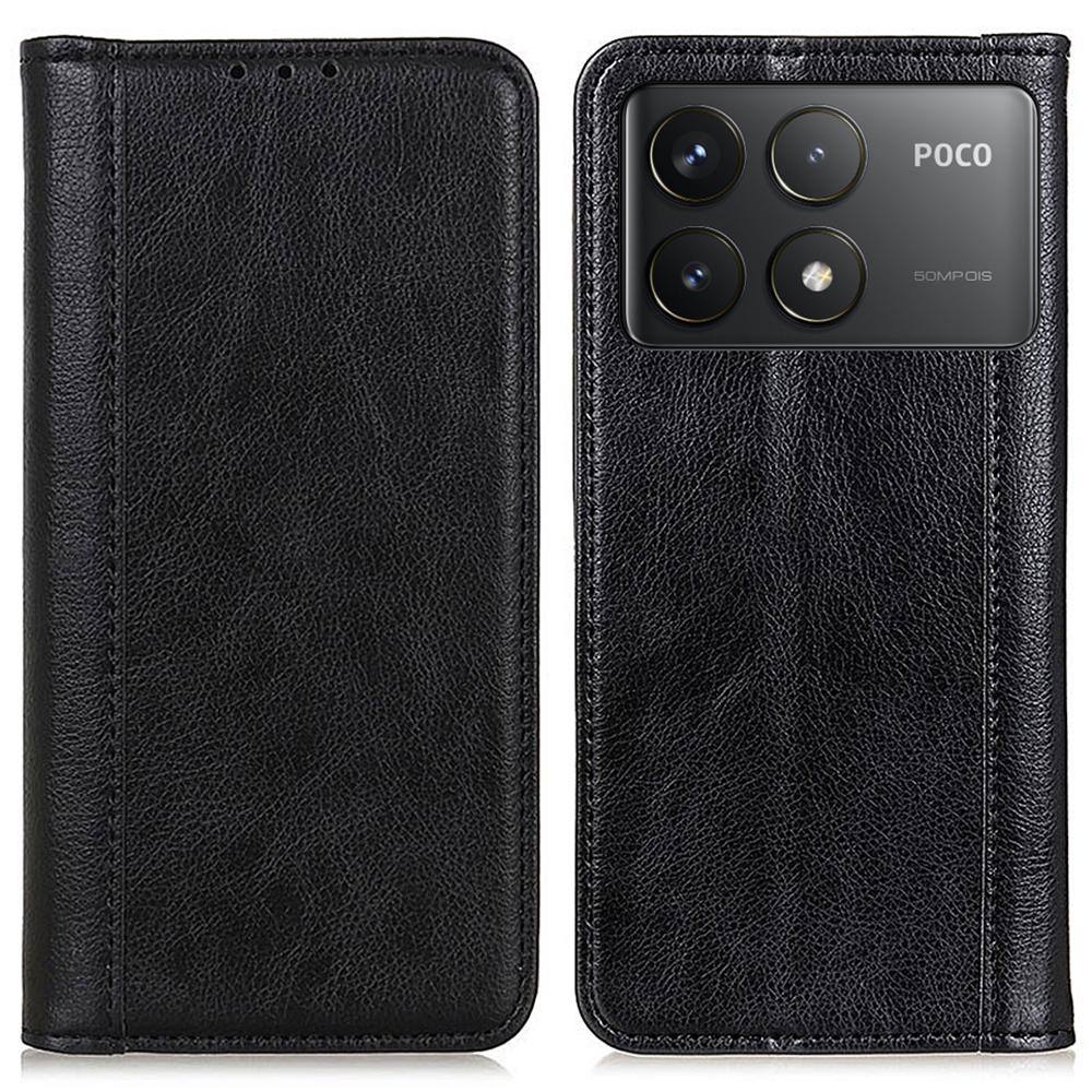 

For Xiaomi Poco F6 Pro 5G/Redmi K70 Pro 5G/K70 5G Split Leather Flip Phone Cover Wholesale Mobile Accessories Black