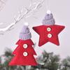 6pcs Christmas Knitted Hat Button Five-Pointed Star Christmas Tree Small Pendant Christmas Decoration Supplies