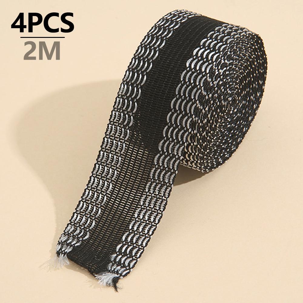 

4Pcs 2m Self Adhesive Pants Edge Shorten Stickers Patches for Jeans Trousers Hemming Tape Black