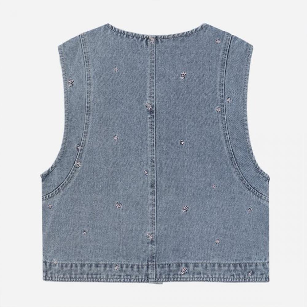 ThurSday ISland Women S Flower Embroidery Denim veSt T264mvt271w