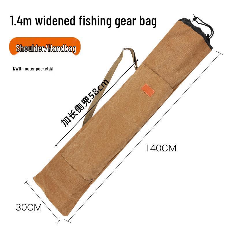 Thickened Canvas Fishing Rod Bag with Large Capacity and Lightweight Design