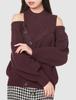 Snidel Open Shoulder Button Knit Pullover SWNT214129 BRD F Women's