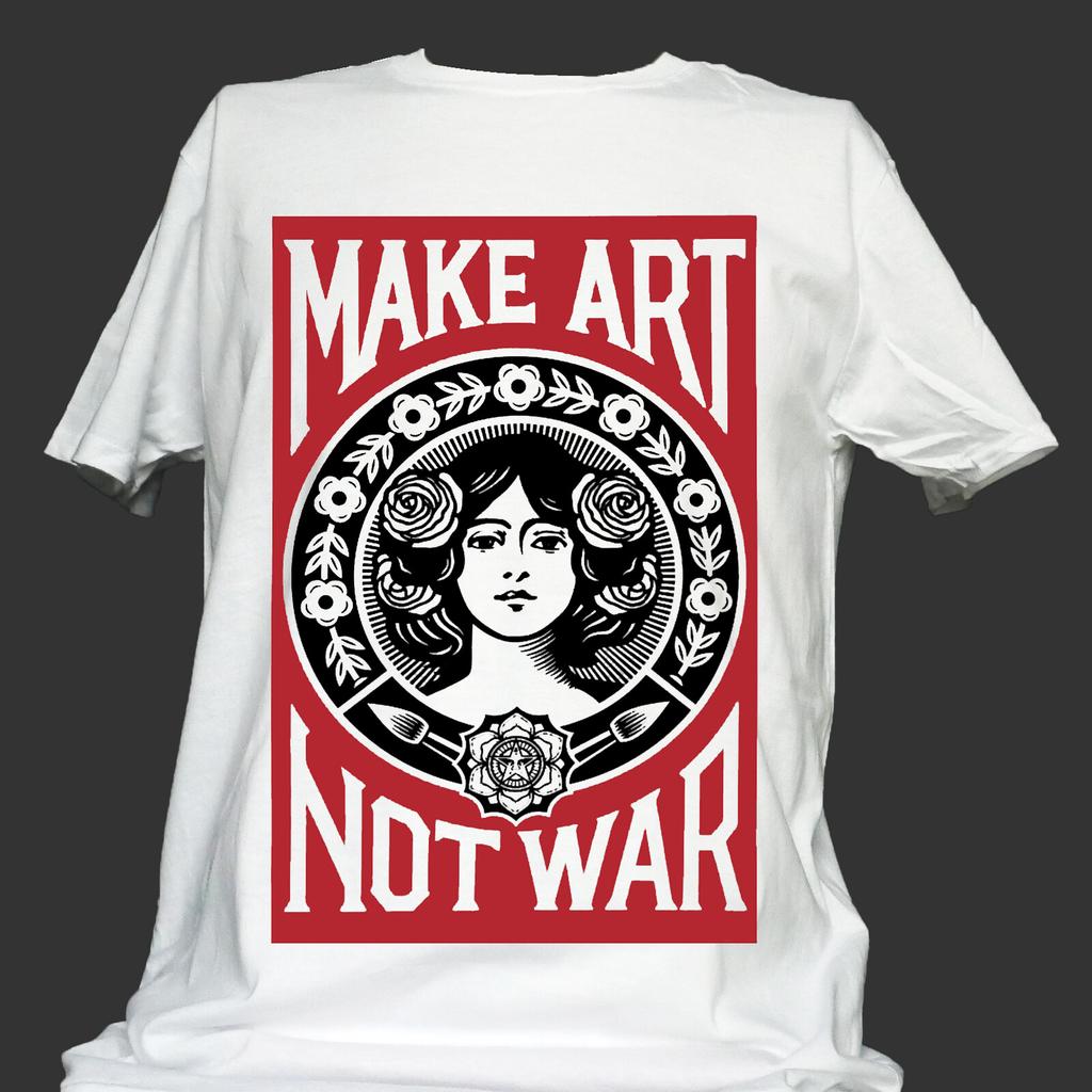 ART NOT WAR PROTEST PACIFIST PEACE SLOGAN STUDENT T-Shirt Mens Womens Tees Top unisex S-3XL