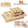 Wooden Jewelry Display Tray Multi-grid Stackable Card Box Jewelry Storage Box