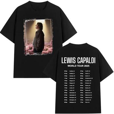 Heißer Verkauf Lewis C-Capaldi Doppelseitig Bedrucktes Punk Sommer Herren Damen T-Shirt Pop Ästhetik Baumwolle Hip Hop T-Shirt