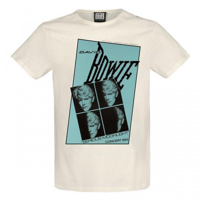 Amplified Unisex Adult Serious Moonlight Quad David Bowie T-Shirt L