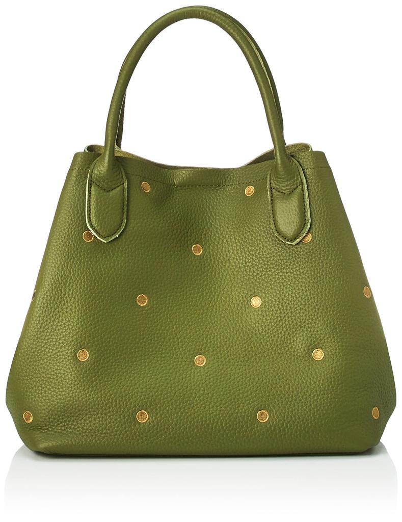 Cowhide dot embroidery tote bag OL [Perke] 08-00-07470 Women's