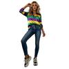 Damen Hemd Kragen Langarm Mardi Gras Gestreiftes Print Hemd Oberteile Knöpfe Knopfleiste Lockere Passform Karneval Outfit Party Oberteile Weicher Stoff Festival Kleidung