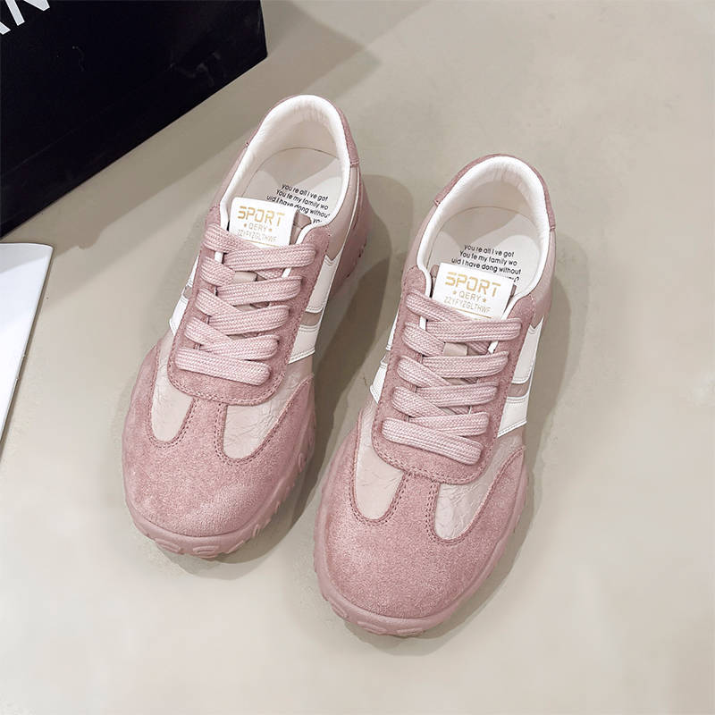 Korean Versatile German Training Shoes for Women's Autumn New Thick-soled Feet, Small and Light Forrest Gump Shoes, Niche Retro Dad