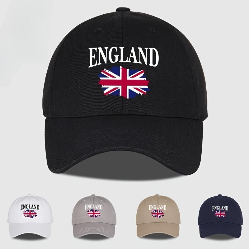 England Kappe Leicht Einstellbar Baseballkappe ENGLAND Aufdruck mit Union Jack Design Weiches Oberteil für Outdoor Schirmmütze