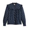 Womens/Ladies Gianna Floral Pattern Mock Neck Ruffle Blouse