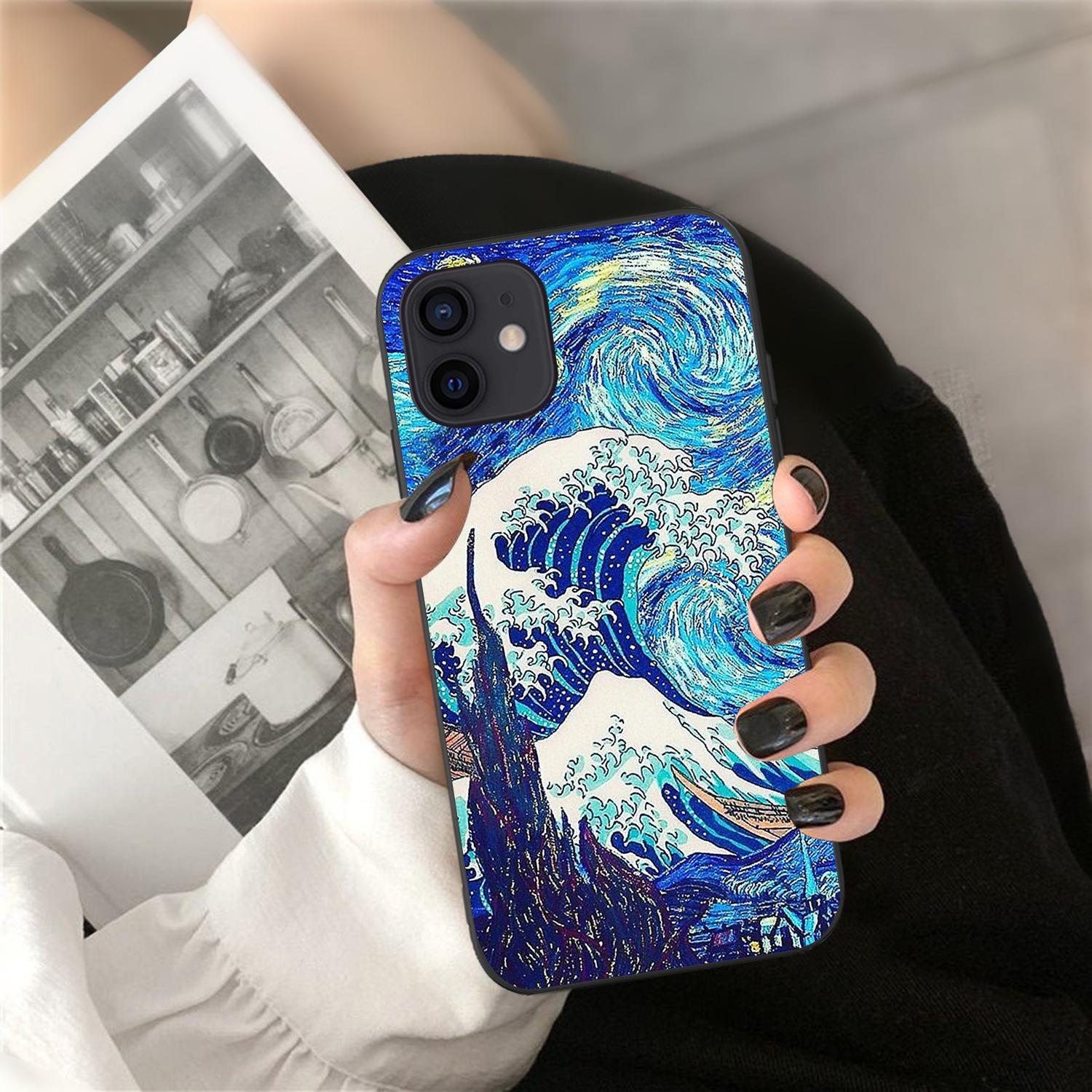 

Подходит для iPhone16 Чехол для мобильного телефона Новый чехол для мобильного телефона с изображением масляной живописи в стиле Ван Гога Чехол для Art VanGogh iPhone11