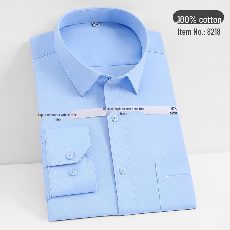 

Premium Men s Long-Sleeve Non-Iron Solid Cotton Dress Shirt Size 40