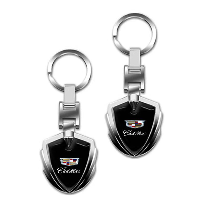 1PCS 3D Metal Car Logo Key Rings Keyring Logo Stying Shield Shaped Keychain For Cadillac XT5 XTS CTS BLS SLS DTS SRX Escalade Tiburon Deville
