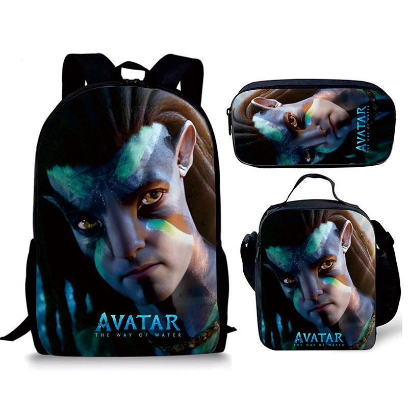 Avatar Avatar Basis- en Middelbare School Schooltas Animatie Rugzak Aktetas Etui Drie Delen Set Nieuw Backpack
