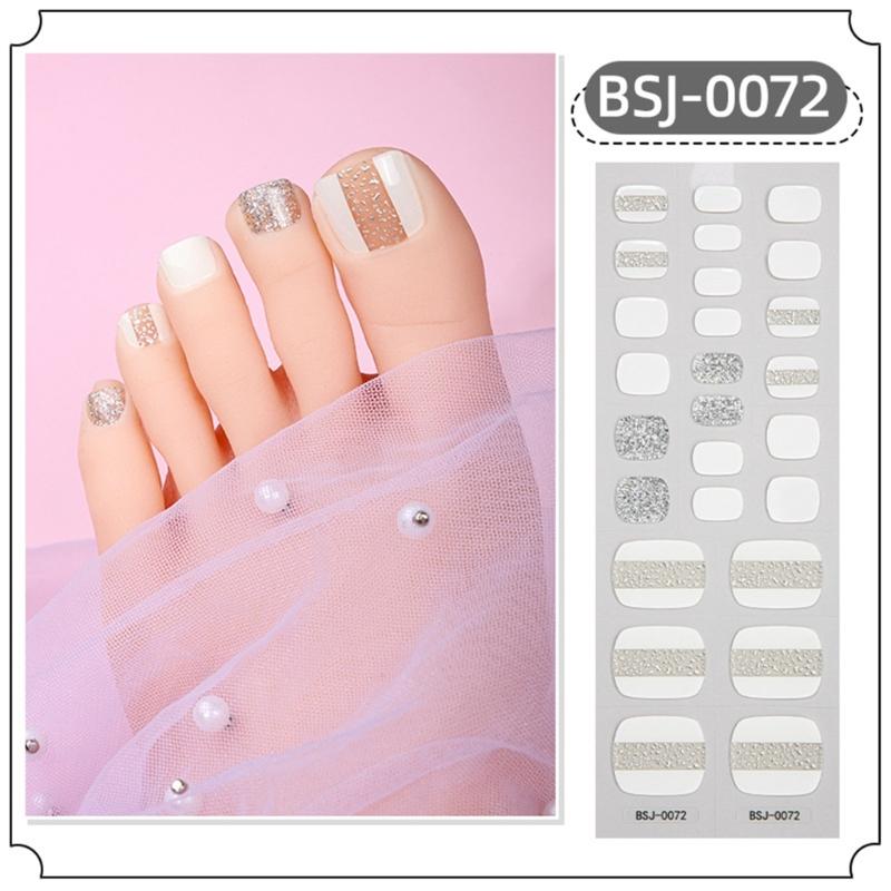 Semi Cured Gel Toenail Stickers Sparkles Toenail Polish Strips Stickers Toenail Strips DIY Pedicures Gel Nails Stickers