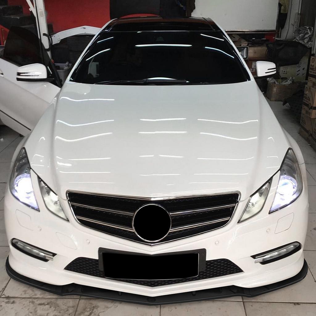 Para Mercedes Benz Clase E W207 C207 Coupé 2009-2012 Labio Divisor Spoiler Delantero Negro Mate Brillante Aspecto Fibra de Carbono