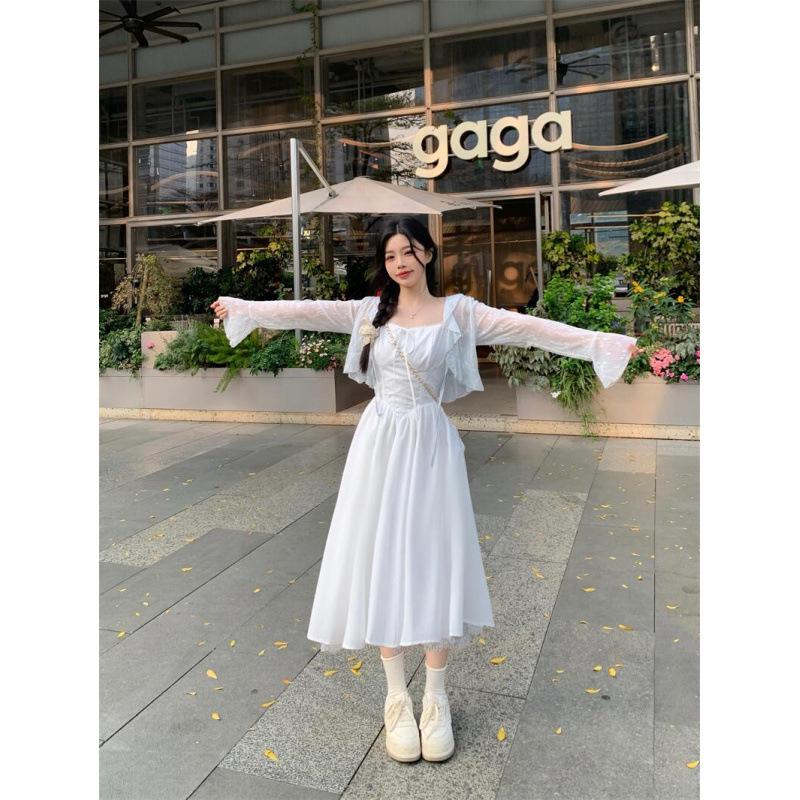 Plus-Size Korean-Style High-Quality Gentle Spaghetti Strap Summer Dress