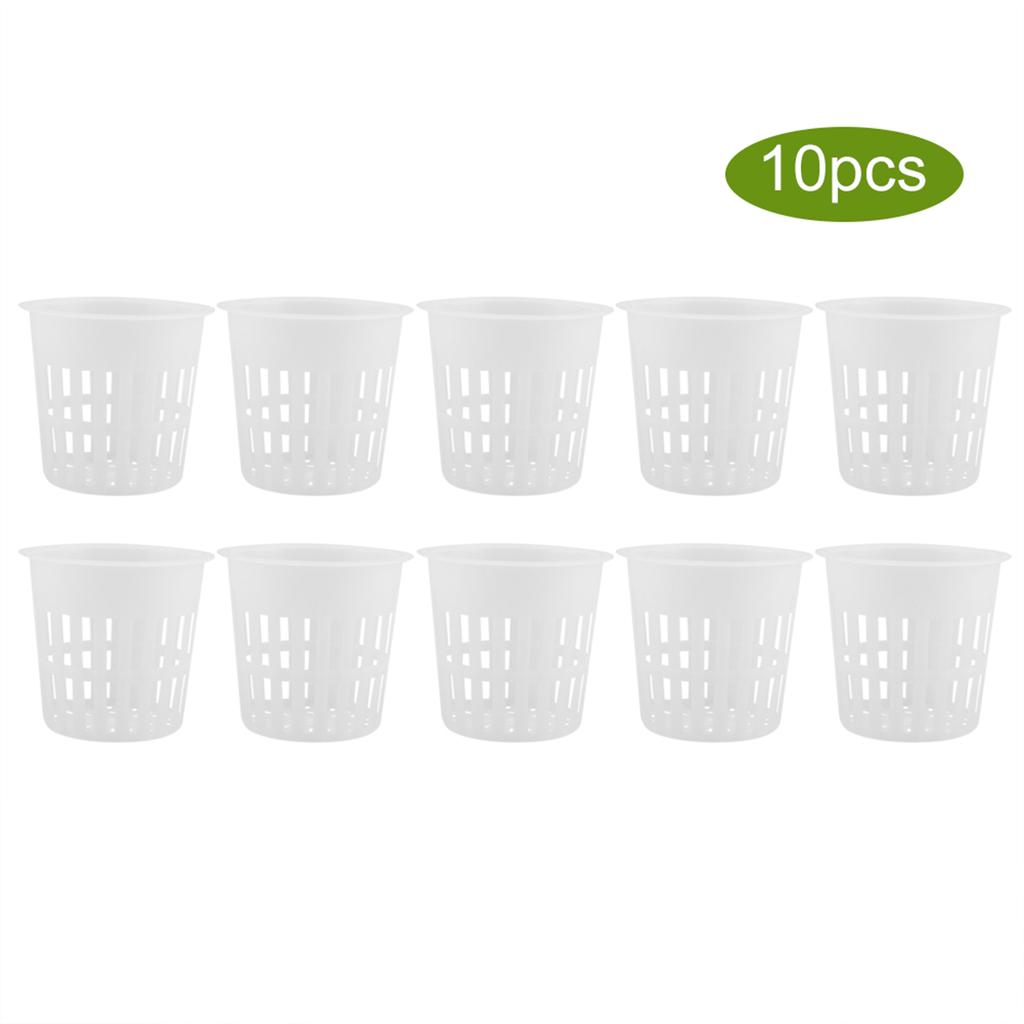 10pcs/Set Durable Safe Plastic Hydroponic Basket Cup for Garden Balcony Planting(White)