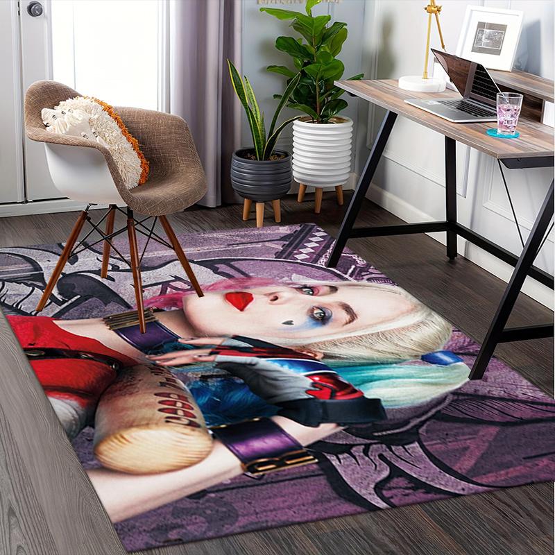 Harley Quinn Suicide Squad Cosplay Costume Women Halloween Fancy Dress Office Mat Home Decor Office Desk Chair Rugs Chair Carpet for office