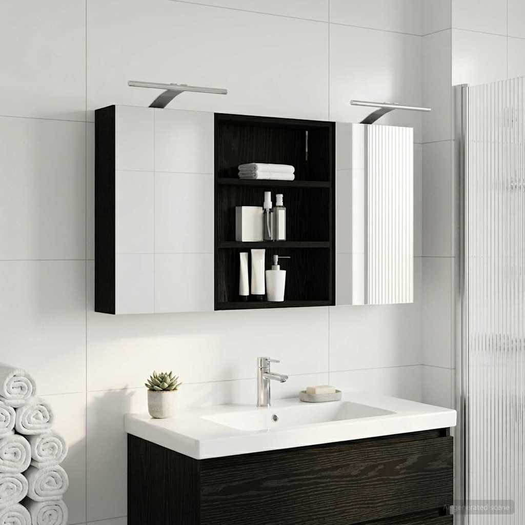 Bathroom Cabinet Set 3 Pcs 100 X 10.5 X 50 Cm Engineered Wood