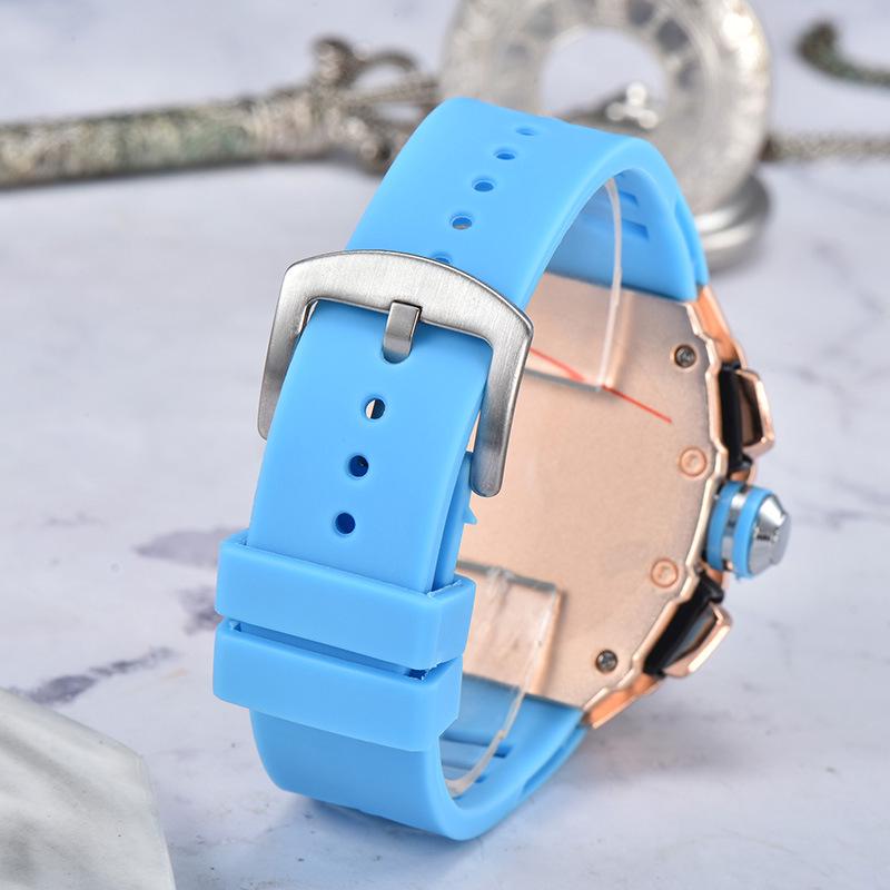 Barrel-Shaped Quartz Watch with Multifunctional Design and PU Strap