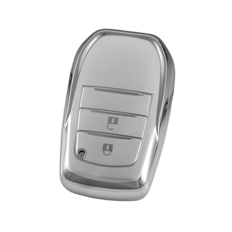 

Kinotaka Toyota TPU 2 Button Key Case Yaris Cross Prius 60 Series Hilux GUN125 серебряный