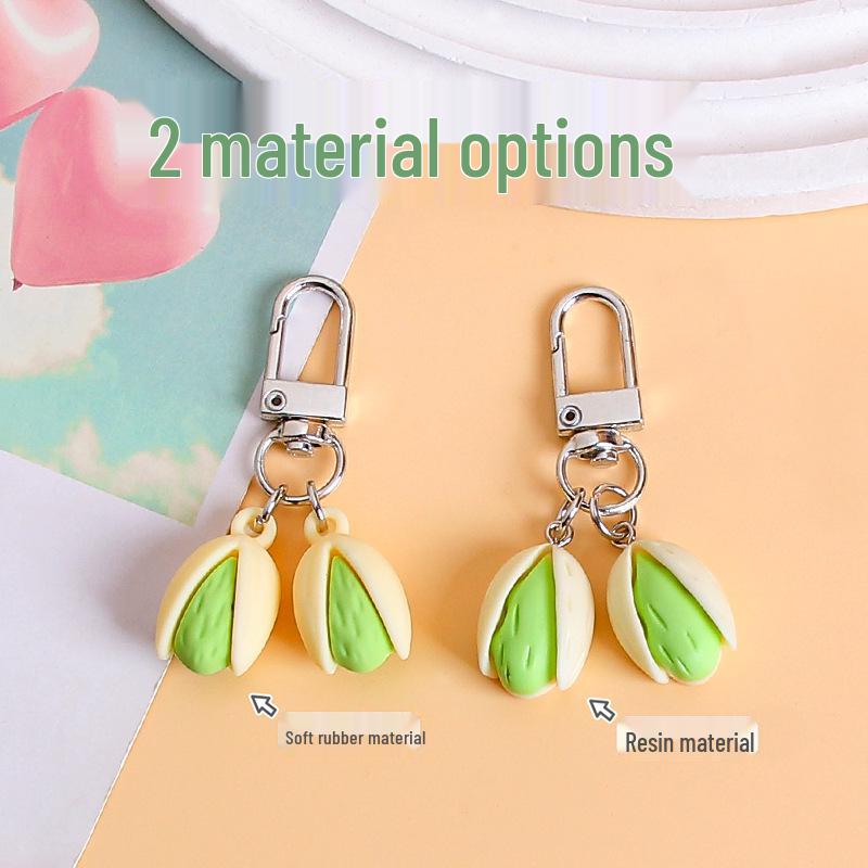 Edible Pistachio Toy Keychain: Personalized Nut Bag Charm Gift