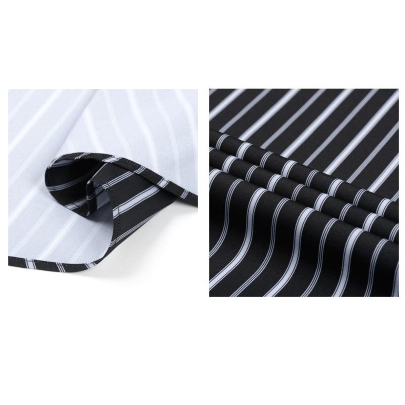 Men's High-Grade 4-Way Stretch Digital Print Striped Long Sleeve Shirt, Turn-down Collar Men Shirt Wholesale