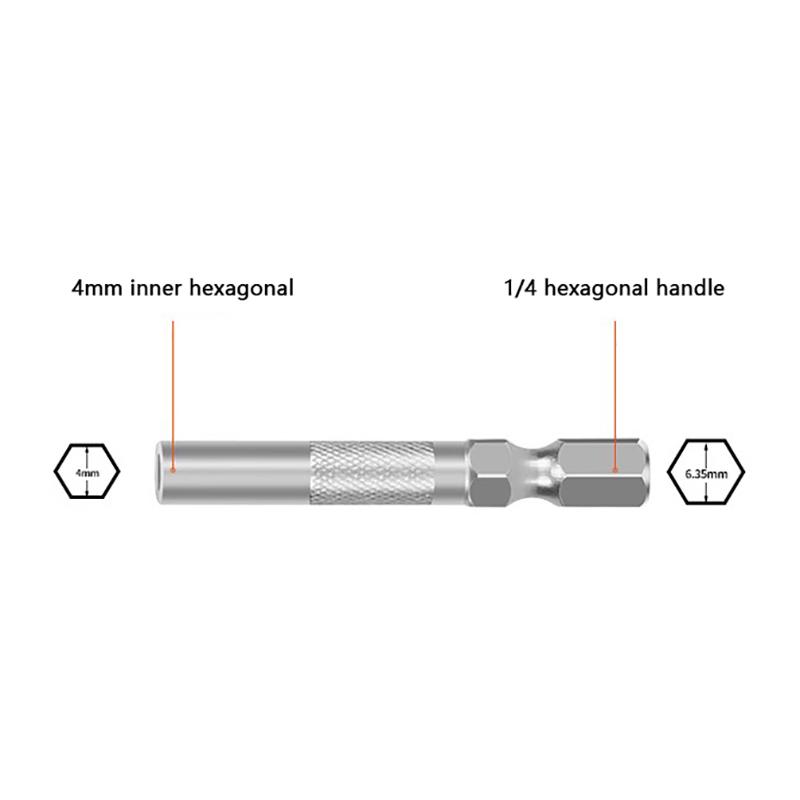 2pcs Hex Shank 6.35mm To 4mm Insert Bit Adapter Electric Screwdriver Socket Holder Micro Bit Adapter Magnetic Holder Tools
