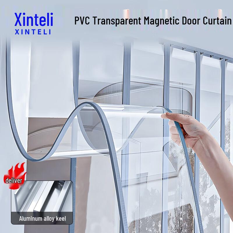 Xinteli PVC Magnetic Transparent Thermal Door Curtain 40*210cm