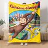 1pc Curious George (3) Blanket, Gift, for Men and Women, Soft Blanket, Good for Sofa Bed Couch Travel, Lightweight Flannel Blanket