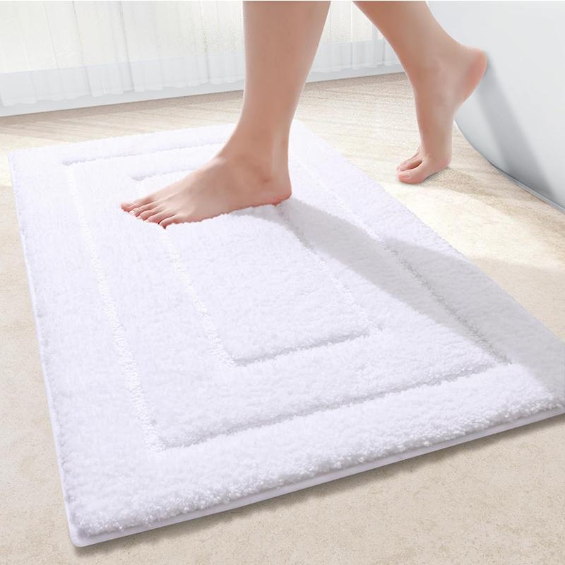 Kitinjoy Fur Bathroom Rugs Soft and Absorbent Microfiber Bath Rug Non-Slip Shaggy Shower Carpet Machine Wash Dry Bath Floor Mats
