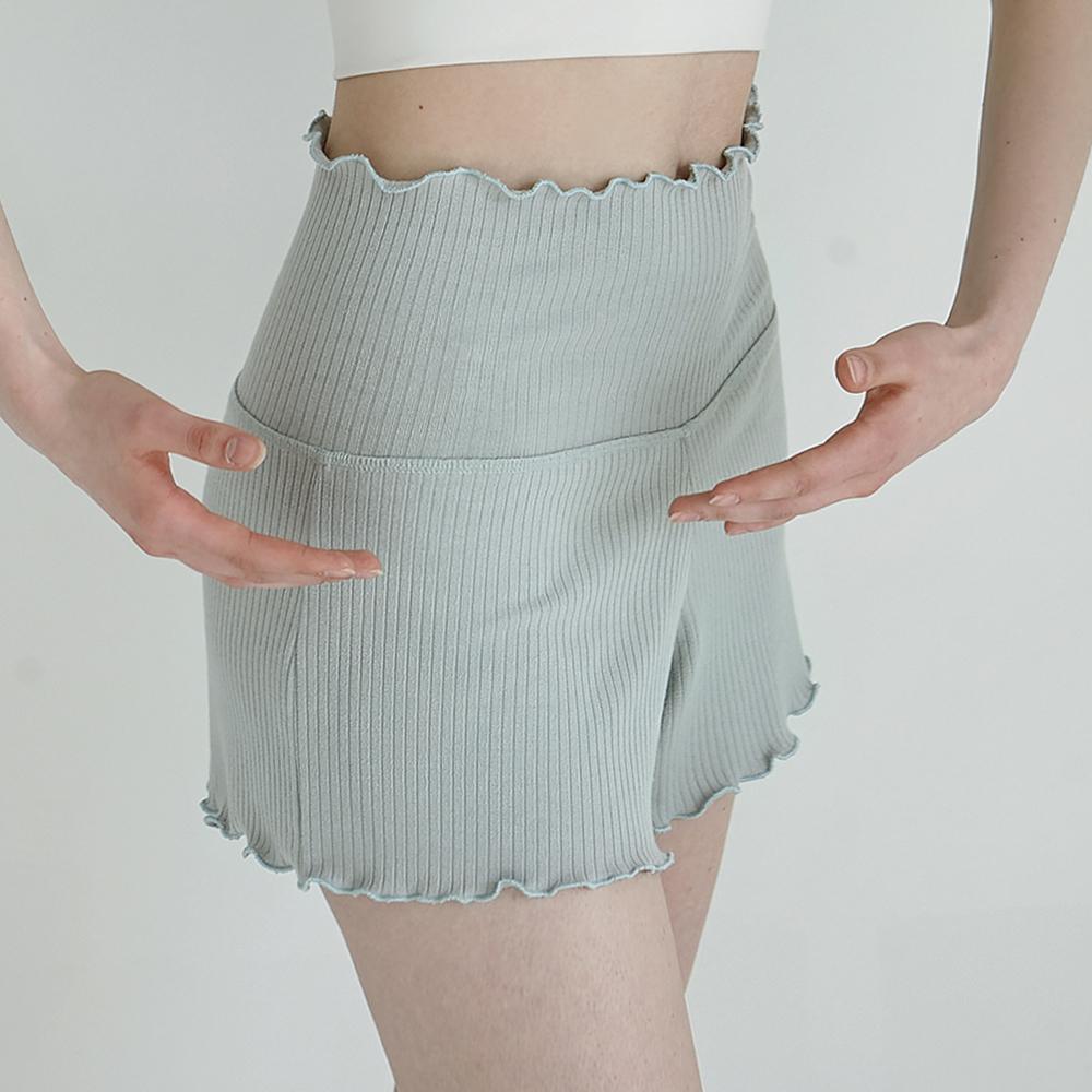 Debiweeo Women'S Yoga Wear Devi-B0061-Pale Mint Pilates Viviana Ribbed Shorts