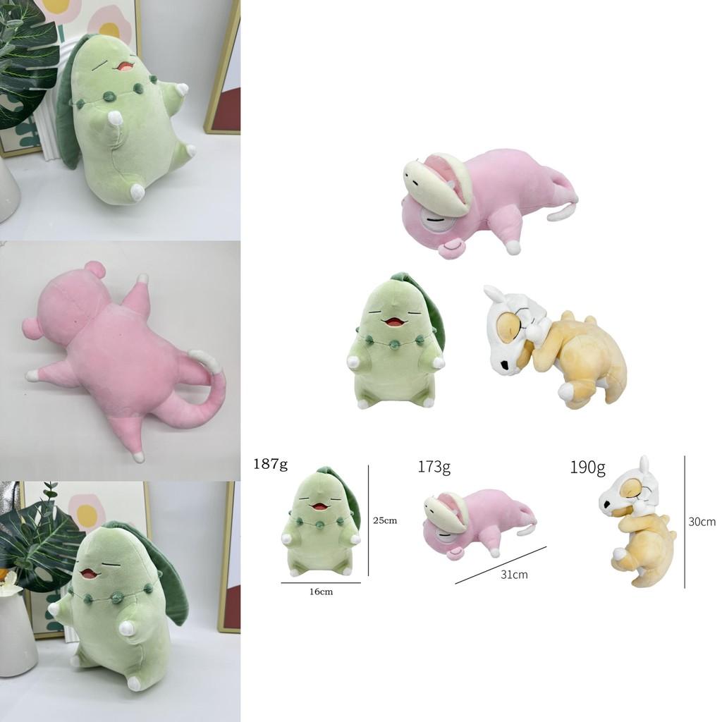 Spokemon Slowpoke Cubone Chikorita Peluche Serie Sonno Con Tessuto a Pelo Corto Per Decorazione Camera da Letto Bambini