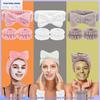 Women's Waterproof Headband & Wristband Set for Face Washing - Bow Hair Tie Accessories