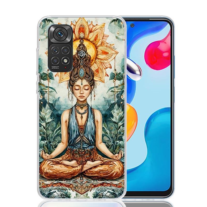 Meditation Yoga Girl Phone Case For Xiaomi Redmi Note 13 14 15 Pro Plus 12S 12 14S 11S 11E 10 10S 11 11T 5G 4G Cover Coque Redmi