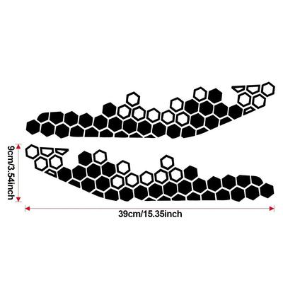 2Pcs 39x9cm Motorcycle Honeycomb Bee Vinyl Sticker For Motor Front Face Decor Waterproof Decal Stickers