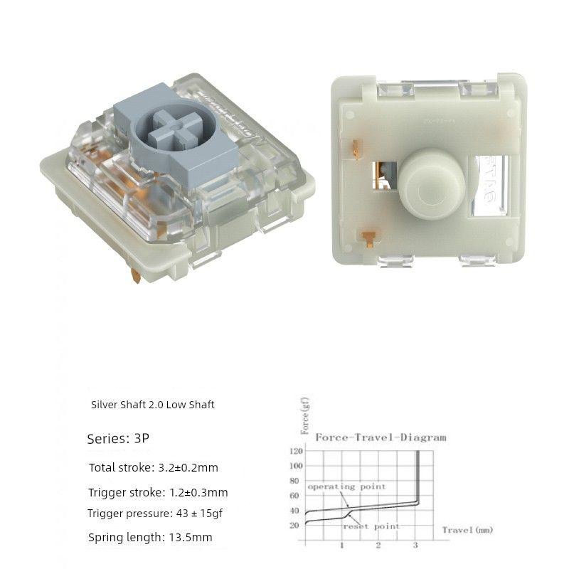 

Jiadalong 2.0 Short Shaft Gateron Mechanical Keyboard Short Shaft 2.0 short silver shaft 10