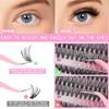 640 Tufts Of Natural Thick D-Song False Eyelashes 10-16Mmdiy Segmented Multi-Hair Single Tuft Eyelashes