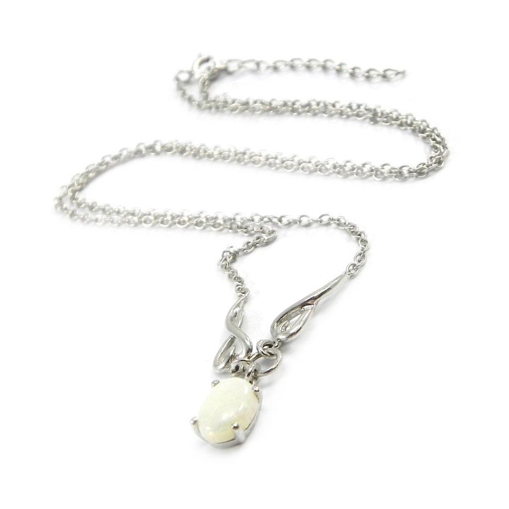 Les Trésors De Lily [I2592] - Silver Necklace 'Goddess Opal' Silver-white (rhodium-plated) - 8x6 Mm