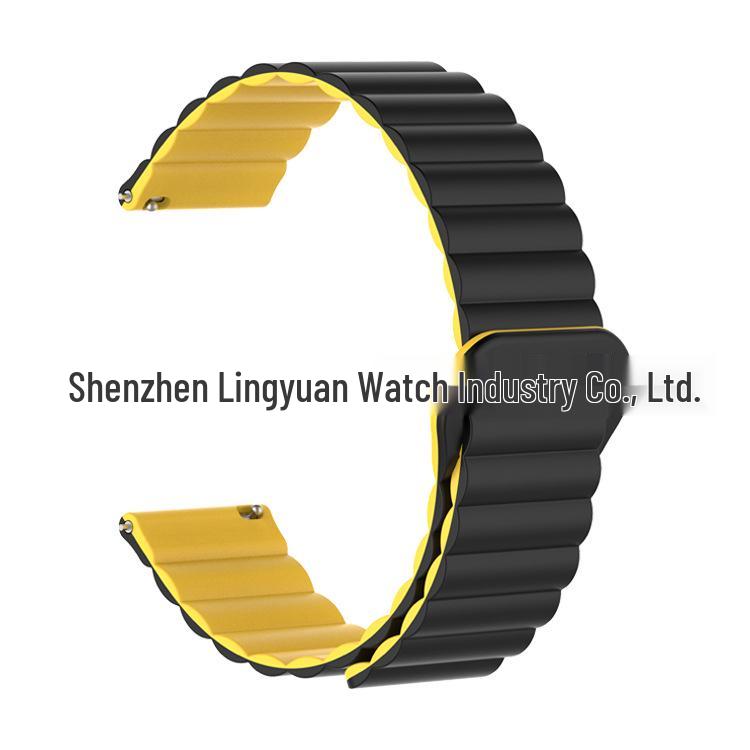 Huawei GT5 & Samsung Two-Tone Silicone Magnetic Loop Watch Strap (16mm/18mm)