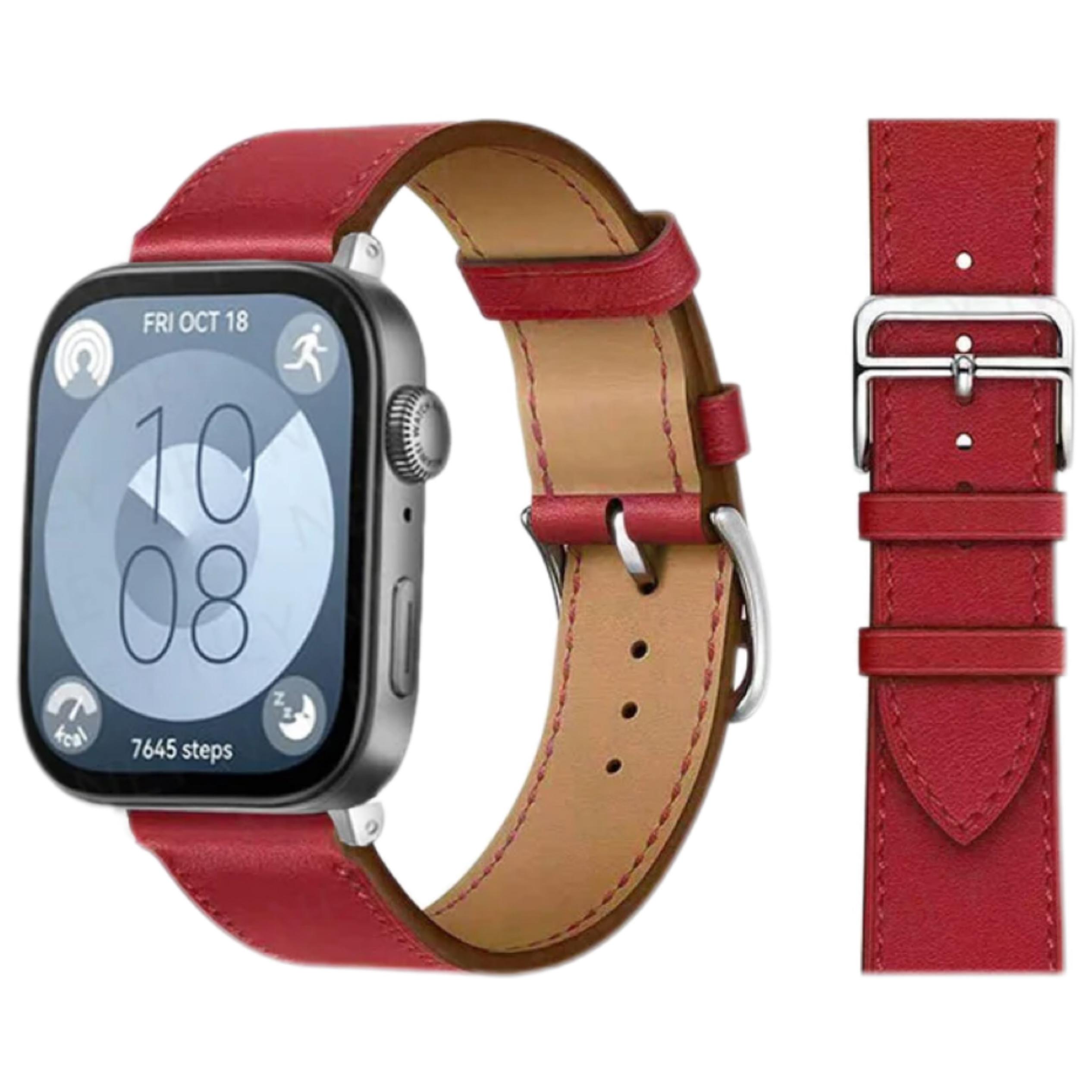 

Кожаный ремешок для Huawei Watch Fit 4 Pro, ремешок для смарт-часов, сменный спортивный браслет в стиле ретро, correa Huawei Fit 4 3 2 1, аксессуары For huawei Fit 4 красный