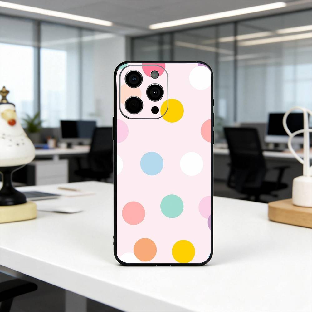 DOT P-Polka Muster Handyhülle Für iPhone 17, 16,15,14,13,12,11 Plus,Pro Max, Andere Weiche Schwarze Abdeckung