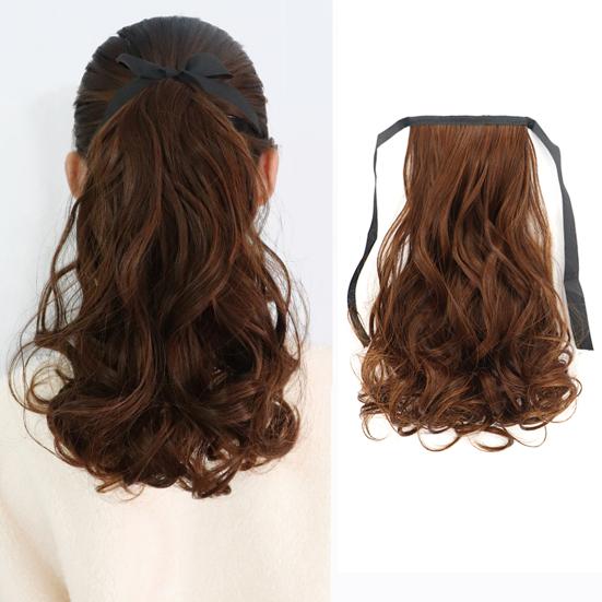 Women Fluffy Long Curly Synthetic Fiber Ponytail Fake Wig Extension Hairpiece