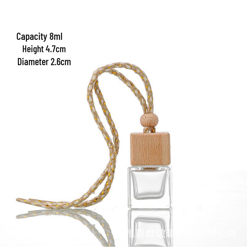 Glass Car Diffuser Bottle with Lanyard, 8ml/10ml, High-Value Aromatherapy Refillable Pendant with Lid.