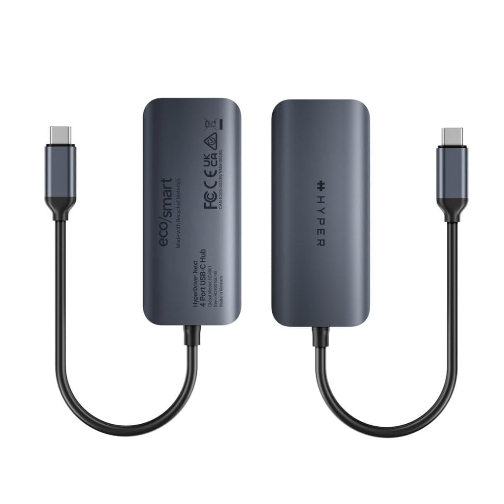 HyperDrive Next Hub the Transfer Speed of Conventional 100W Fast 4K Compatible with MacBook and 4-Port USB-C [Double Devices, PD3.0, Charging, 60Hz,