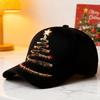 Christmas Tree Printed Baseball Hats Black Cloth New Year Baseball Hats Sunshade Baseball Caps Shade Caps Fishing Hats for Women