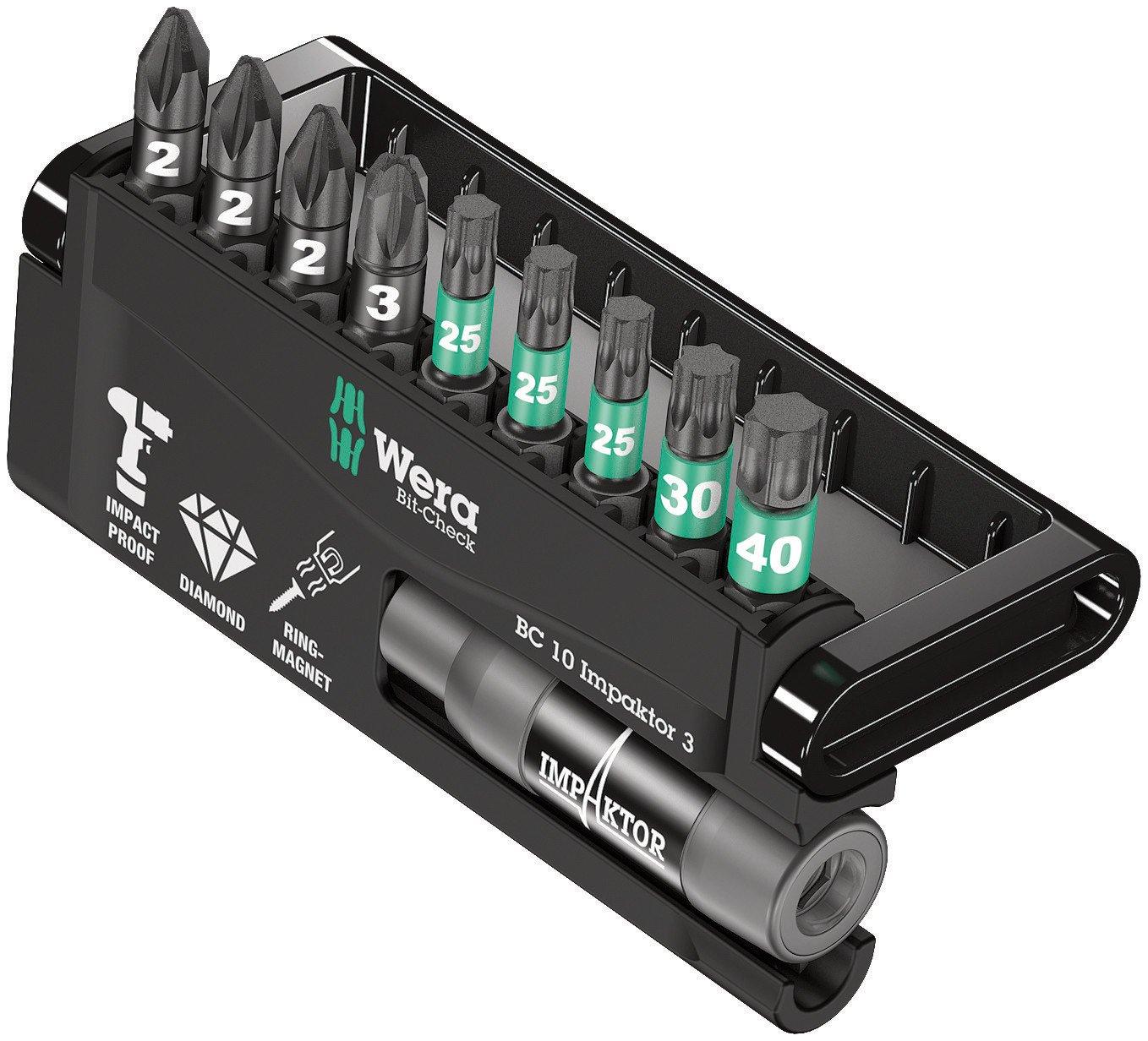 

WERA Impact Driver Bit Set with 057683 10-Piece Holder,