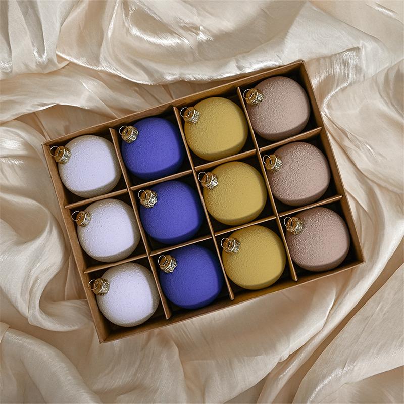 12 Pcs  6cm Christmas Ball Ornaments Creative Texture Xmas Tree Hanging Pendant Home Decor Xmas Party Noel Navidad Decoration